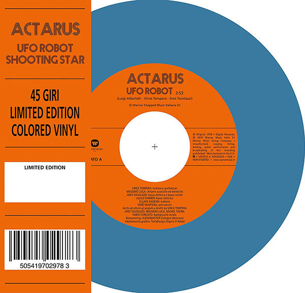 Copertina Vinile 33 giri UFO Robot/Shooting Star di Actarus