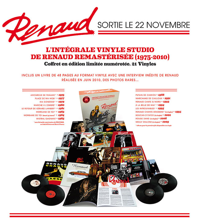 Copertina Disco Vinile 33 giri Les Vinyles 1975-2010 [Cofanetto 21xLP] di Renaud